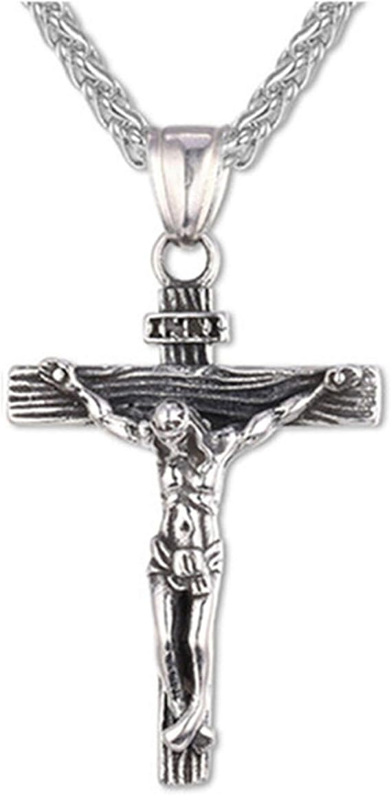 Amazon Co Jp Sevenhope クロス ネックレス メンズ シルバー キリスト クロス 十字架 アクセサリー 女 男性用 ステンレス アンティーク 服 ファッション小物