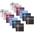 WOXVM Men's Handkerchiefs 12 Pack Soft Handkerchiefs for Men Premium Assorted Mens Pocket Square Gents Hankies, Gifts for Men Women