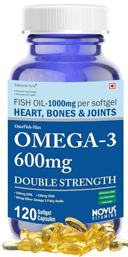 Carbamide Forte Omega 3 Fish Oil 1000mg Double Strength (330mg EPA & 220mg DHA) - 120 Softgels