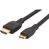 Amazon Basics High Speed Mini HDMI to HDMI Cable for Camcorder, 4K Video, 1.8 m, Black