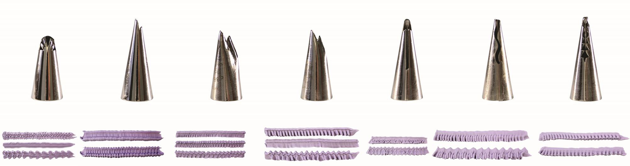 PME Seamless Stainless Steel Frill Tubes, Set of 7, Silver, 1.72 x 1.72 x 4 cm