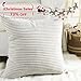 Home Brilliant Striped Soft Velvet Corduroy European Throw Pillow Sham for Sofa Euro Sham Cover for Bed Pillow Cover 26x26 Couch Bench, 26 inch (66x66cm), Light Grey
