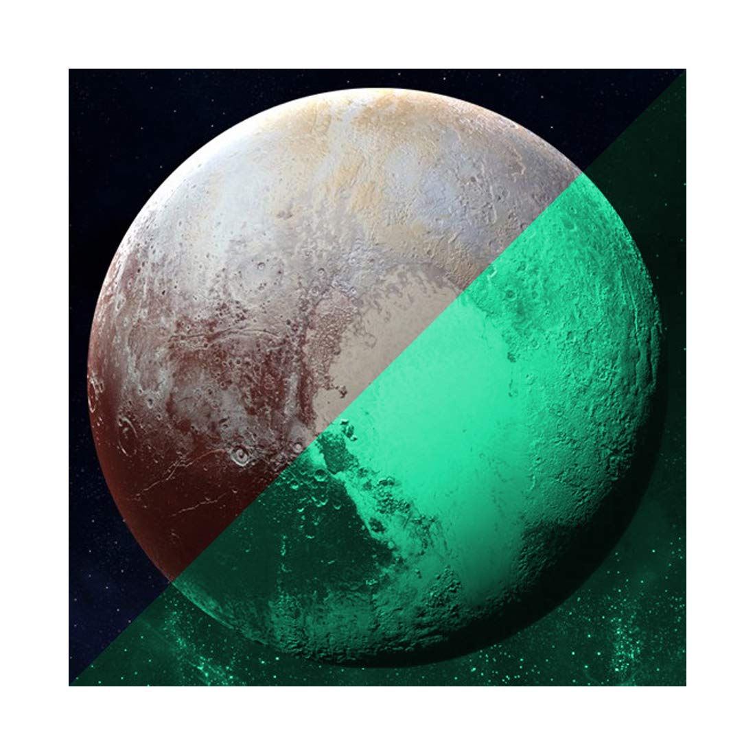 lumentics Wall Sticker Pluto - Glow in The Dark Wall Sticker. Photoluminescent, Adhesive Planet Wall Printing. (30cm)