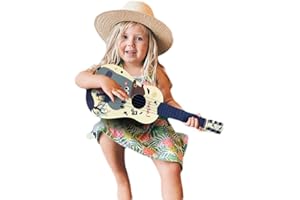 WEY&FLY Kids Toy Guitar 6 String, Baby Kids for Boys Cute Guitar Rhyme Developmental Musical Instrument Educational Toy Coco Guitar for Toddlers Blue