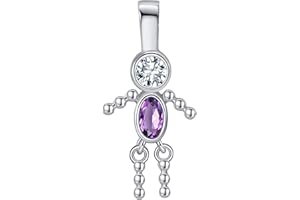 GINGER LYNE COLLECTION Birthstone Baby Boy Charms for Mom by Ginger Lyne Birthday Kids Girl Pendants for Grandma Family Tree Necklace for Women Cubic Zirconia Sterling Silver