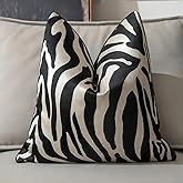 1pc Polyester Pillow Cover Multicolor Geometric Lines Zebra Black and White Animal Pattern Design Luxury Single-Sided high-Precision Jacquard Process with Zipper 18 x 18 inches(no Pillow core)