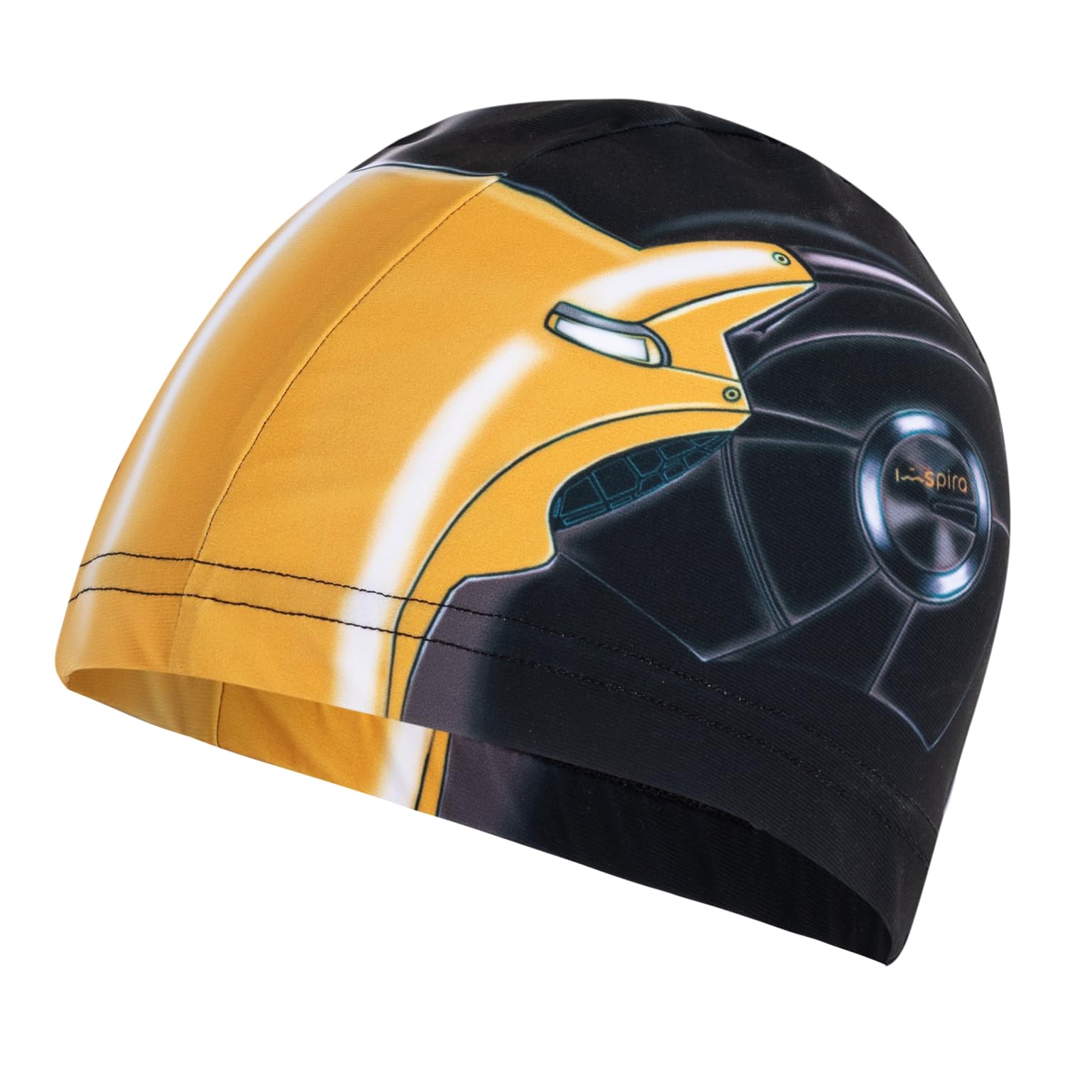 BLACK IRONMAN Fabric Swimming Cap | Swim Cap | Pool Cap | Great comfort and fit | Art and Swimming … (S (for children up to 6 years old))