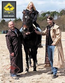 Scippis Black Roo Stockman Coat Reitmantel Regenmantel incl. Imprägnerspray, XS-XXL, braun und schwarz