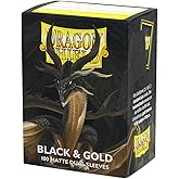 Dragon Shield | Matte Dual Standard Size Card Sleeves | 100ct - Smooth &amp; Tough Premium TCG Sleeves - Compatible with Pokemon, One Piece, and Magic: The Gathering | Black &amp; Gold