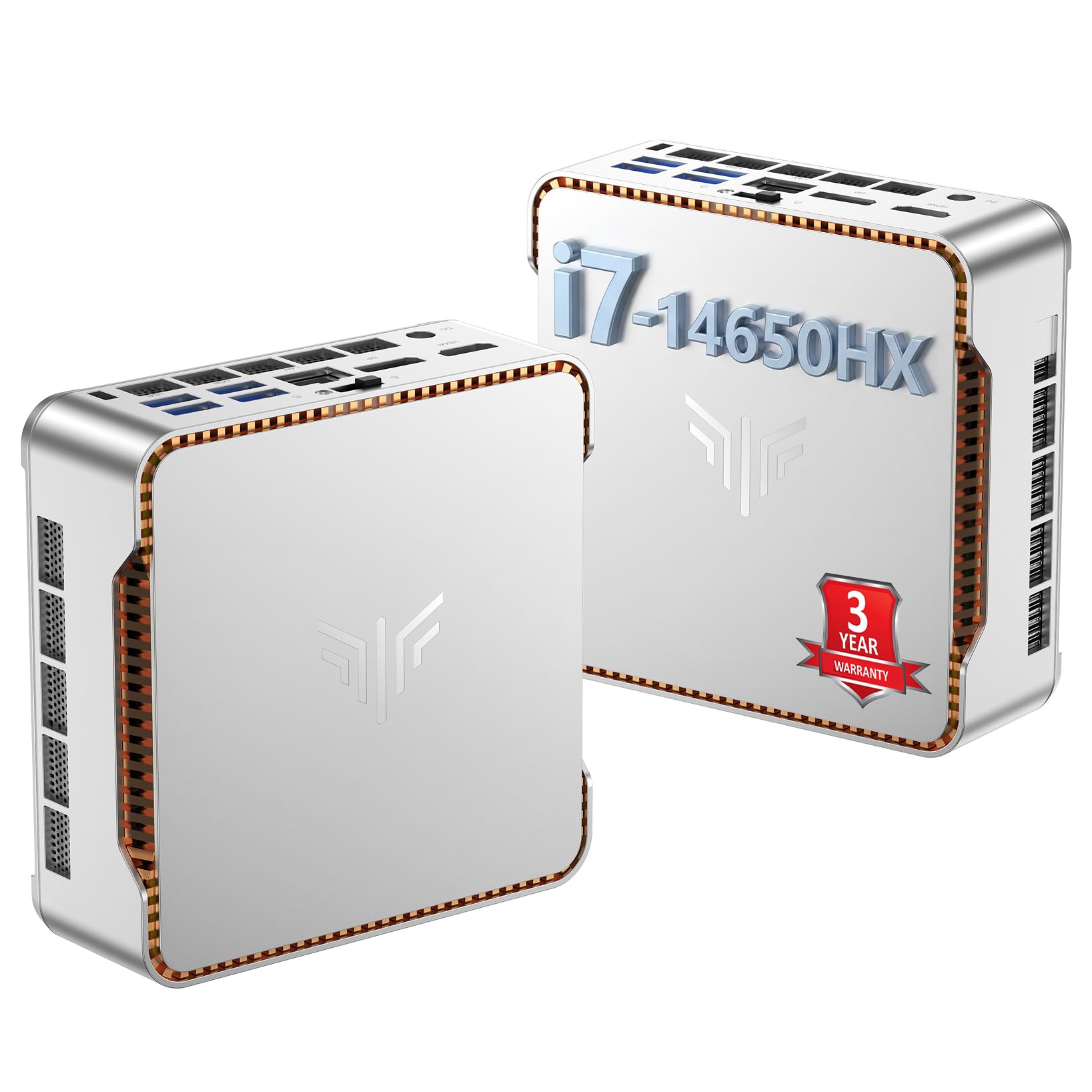 NiPoGi Hyper H2 Mini PC Ιntel Core i7-14650HX(Besser als i9-12900H/ i7-1280P, 16C/24T, bis zu 5.20 GHz), 32 GB DDR4 1 TB M.2 NVMe SSD Mini Desktop Computer W-11 Pro für Büro/Schule/Heim, Wi-Fi 6E.