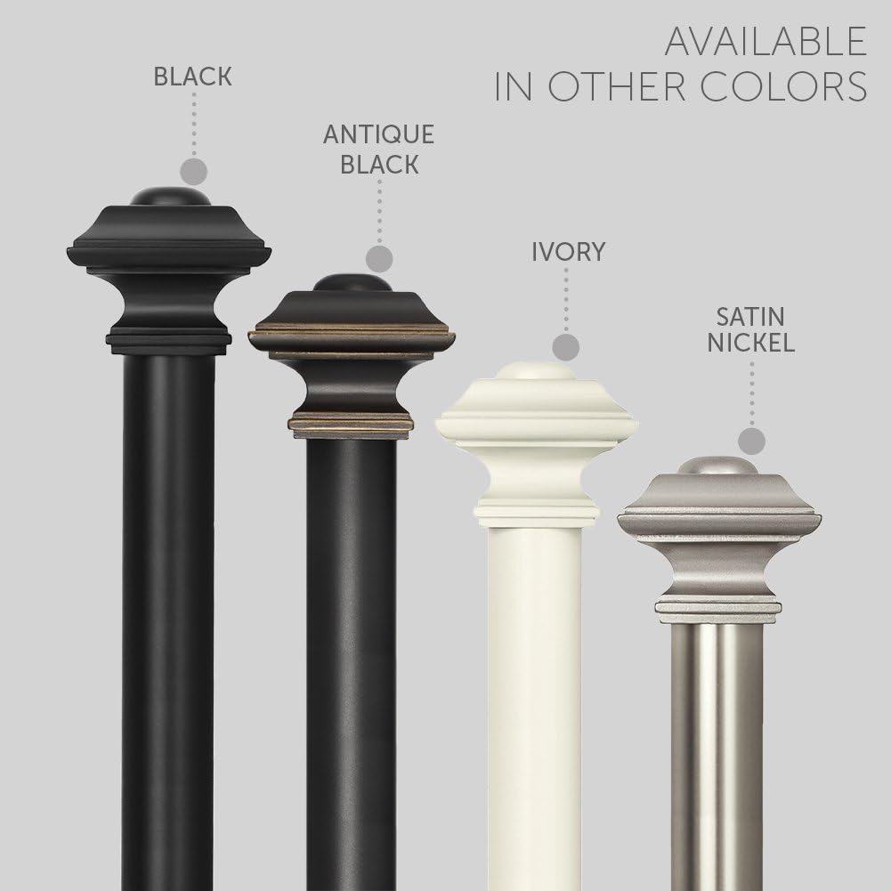 Ivilon Drapery Treatment Window Curtain Rod - Square Design 1 1/8 Rod. 72 to 144 Inch. Satin Nickel: Home & Kitchen