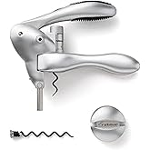 Rabbit Original Lever Corkscrew Wine Opener with Foil Cutter and Extra Spiral (Silver)