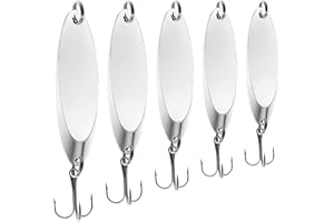 FREGITO Fishing Lures Fishing Spoons, 5pcs/30pcs/50pcs Trout Lures Bass Lures Hard Metal Spinner Baits for Salmon Bass Trout