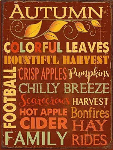 HBA Autumn Words Subway Metal Sign, Autumn, Kitchen Décor, Thanksgiving, Fall, Harvest