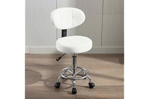 HDHNBA Modern Office Desk Chair Rolling Stool Computer Chair with Low Back Height Adjustable Work Home Salon Drafting Swivel Task Chair with Footrest