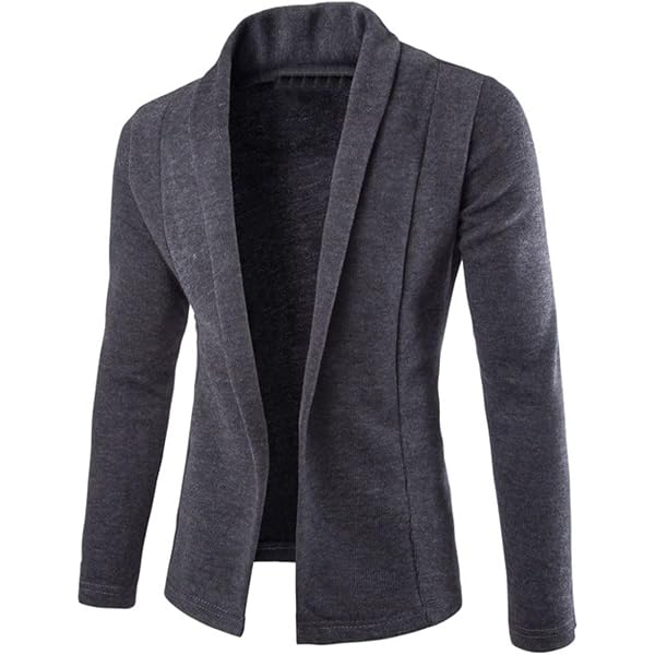 Lu's Chic Men's Long Sleeve Cardigan Sweater Thermal Slim Fit