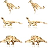 ANDPAI 3 Pairs Chic Charm Gold Metal Dinosaur Stud Earrings Sets Cute Tiny Silver Hypoallergenic Animal Earrings for Women