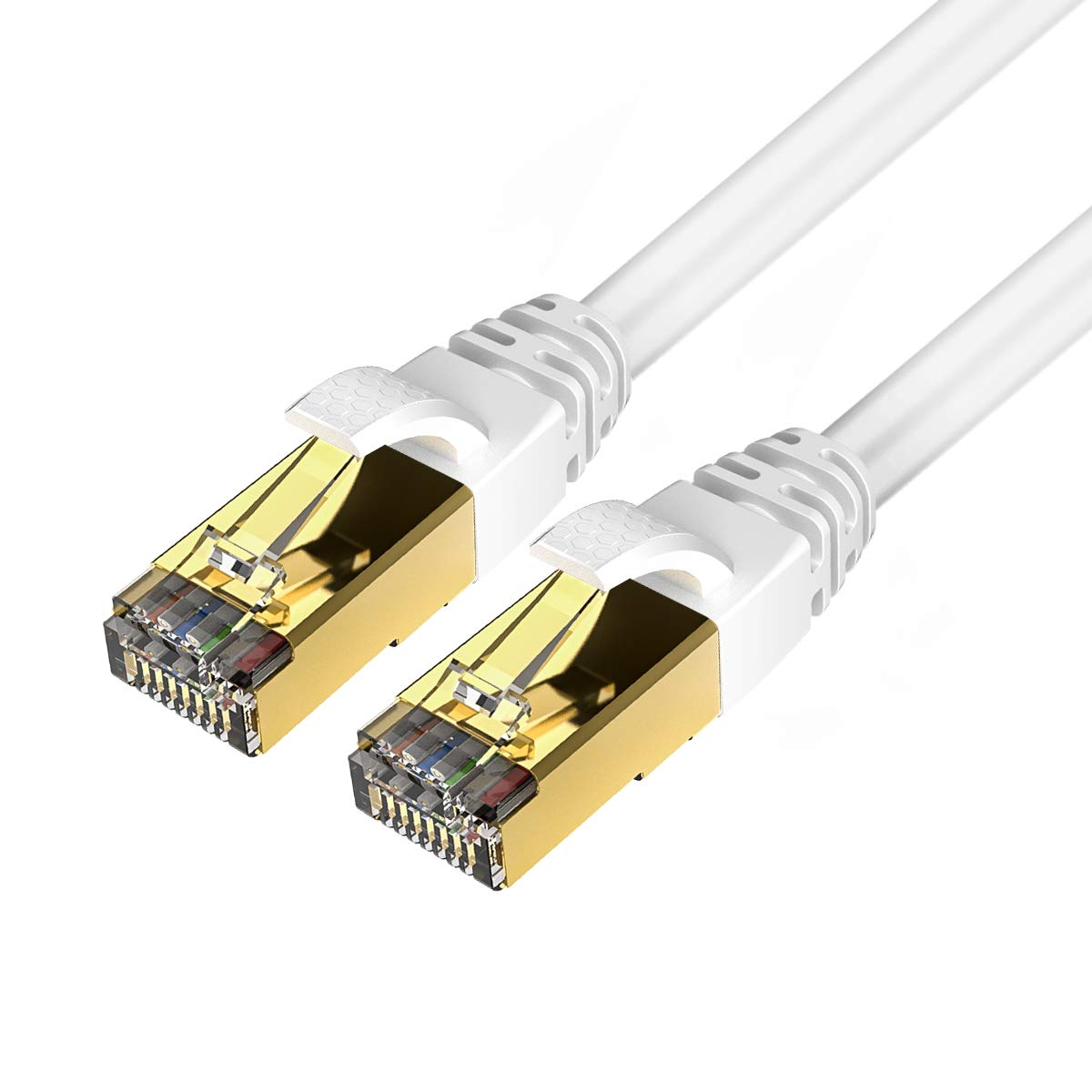 Veetop 1m/3ft CAT8 Ethernet Cable 40Gbps 2000Mhz High Speed Gigabit SFTP Lan Network Internet Cables with RJ45 Gold Plated Connector for Use of Smart Office Smart Home System iOT Gaming(2 Pack)