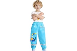HSTiSan Toddlers Boys Girl Rain Pants Waterproof Dirty Proof Trousers Kids Rain Poncho Hood Rainwear Jacket Coat 1-12Years