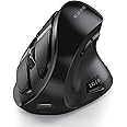 seenda Ergonomic Mouse, Wireless Vertical Mouse - Rechargeable Optical Mice for Multi-Purpose (Bluetooth 5.0 + Bluetooth 3.0 + USB Connection) Compatible Apple Mac and Windows Computers - Black