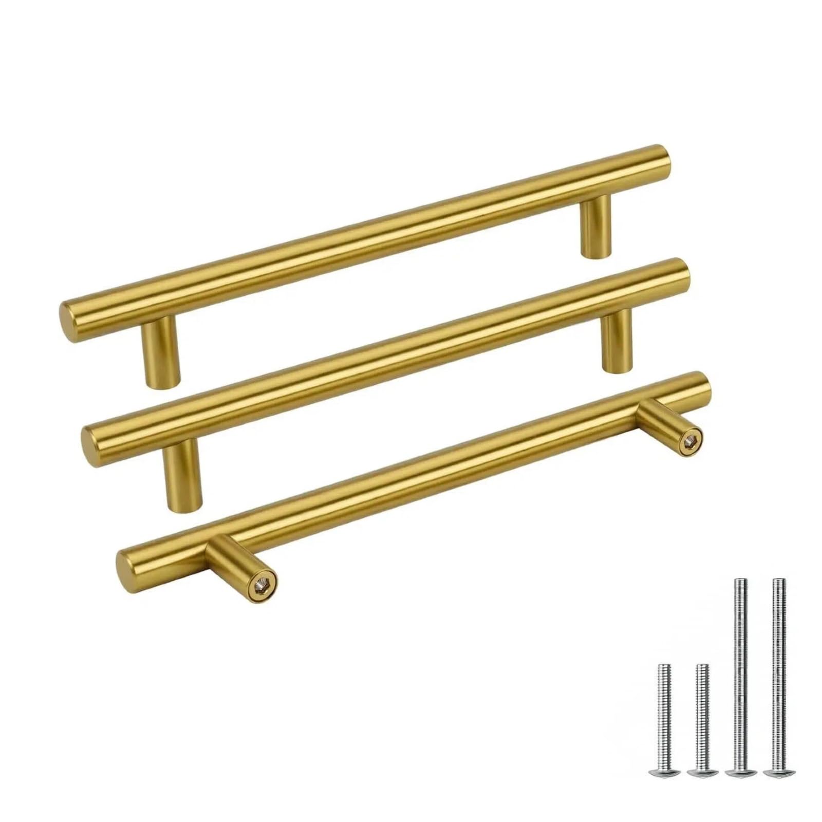 Goldenwarm 15Pcs Brushed Brass Cabinet Handles Cabinet Hardware Handle Pull 160mm Pulls for Dresser Drawers Brass Cupboard Pulls