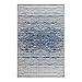 Fab Habitat Outdoor Rug - Waterproof, Fade Resistant, Crease-Free - Premium Recycled Plastic - Distressed Abstract Stripes - Patio, Deck, Porch, Balcony, Laundry Room - Brooklyn - Blue - 4 x 6 ft