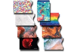 HOZYFROZY 8 RFID Blocking Sleeves, Credit Card Protector, Anti-Theft Credit Card Holder, Easy to Recognize, Vivid Color Prints