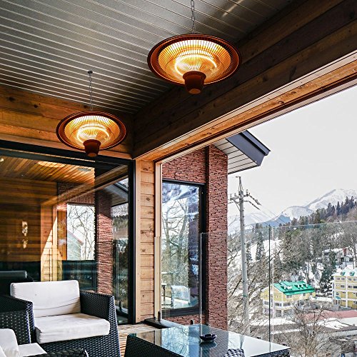 Star Patio Electric Patio Heater, Outdoor Ceiling Patio Heater, Black with Infrared Heating Element, Outdoor Patio Heater Suitable as a BBQ Party Heater, Balcony Heater, and Verandah Heater, ZHQ1524 - Thumbnail 5