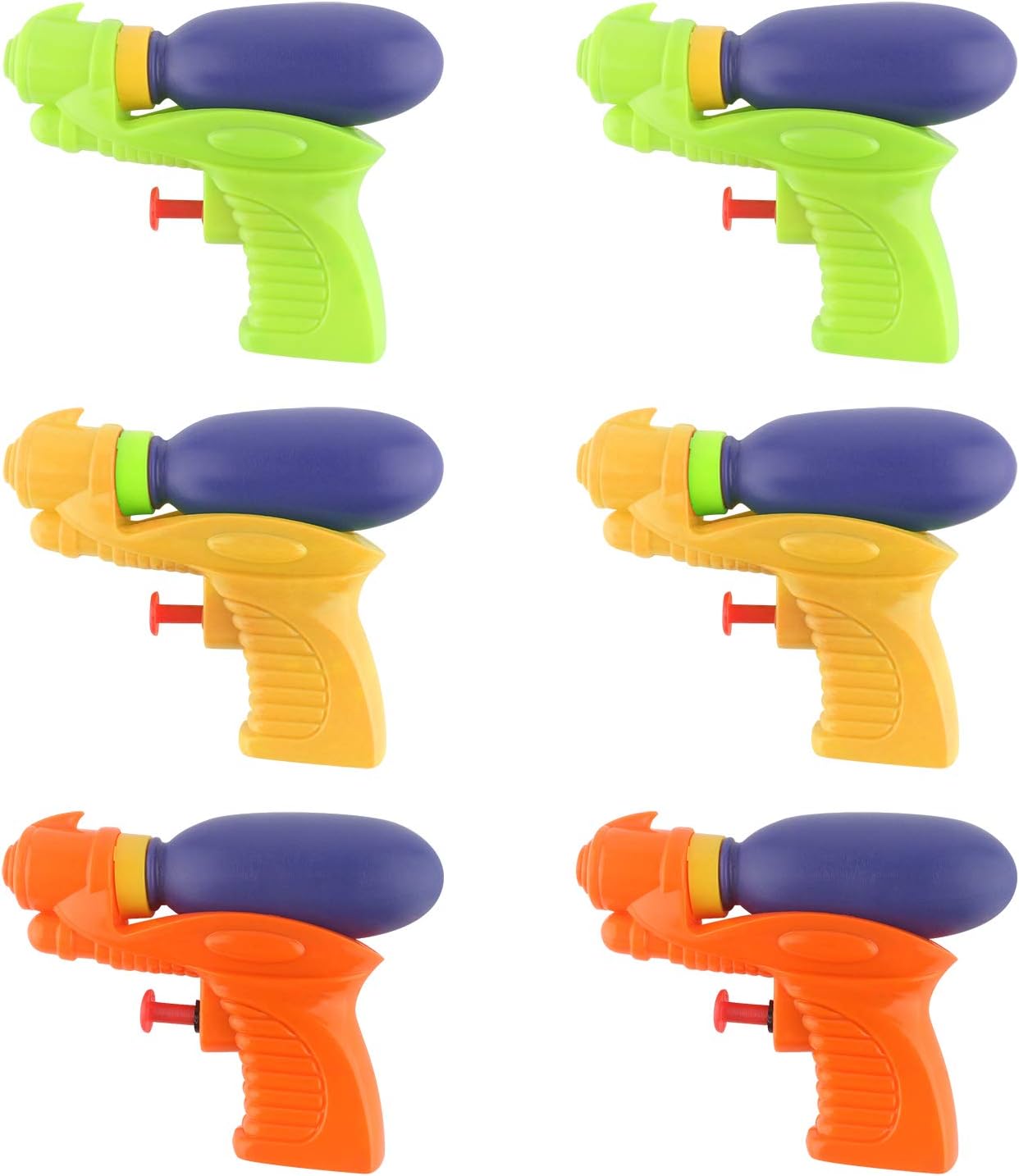 Bright Sport 6 Pack Mini Squirt Water Guns, Colorful Summer