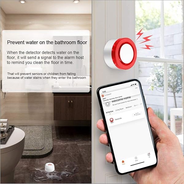 ERAY Wasserleck Detektor kabellos 433 MHz Zubehr fr T1H3 Tuya Smart Home Security Alarmanlage