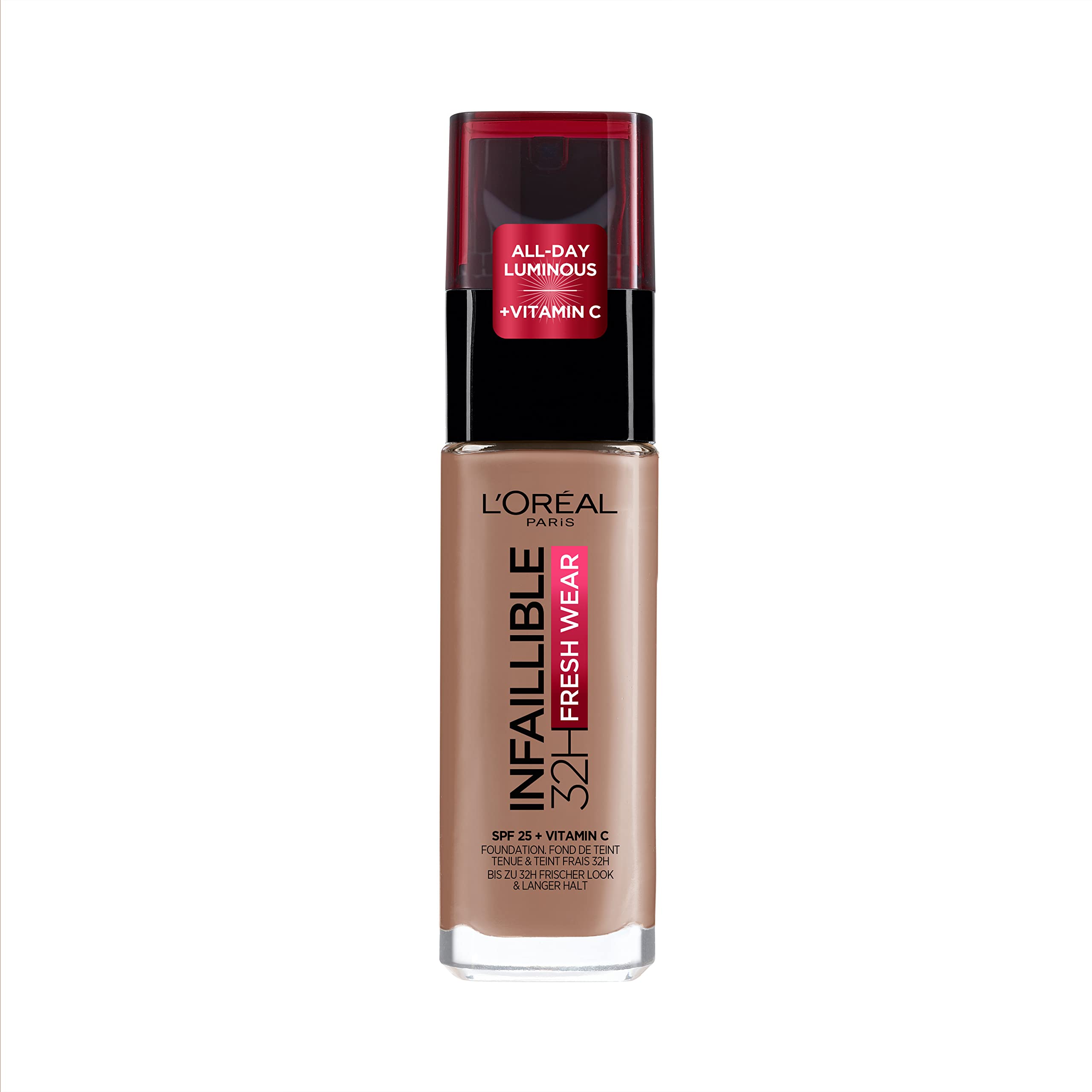 L'Oréal Paris Liquid Foundation, Full Coverage, Lasting Wear, With Vitamin C and SPF 25, Infallible 32H Fresh Wear, 280 Ivory — image 1