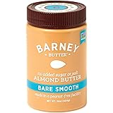 BARNEY Almond Butter, Bare Smooth, No Stir, No Sugar, No Salt, Non-GMO, Skin-Free, Paleo, KETO, 16 Ounce