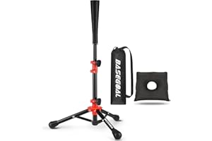 BaseGoal Baseball Tee for Kids,Batting Tee,Softball Tee,Youth Hitting Tee,Teeball Tee,Travel Tee,Easy Adjustable Height