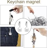 QOTSTEOS 2pcs Strong Neodymium Pocket Keychain Magnets Brass Jewelry Tester 17mm view 2
