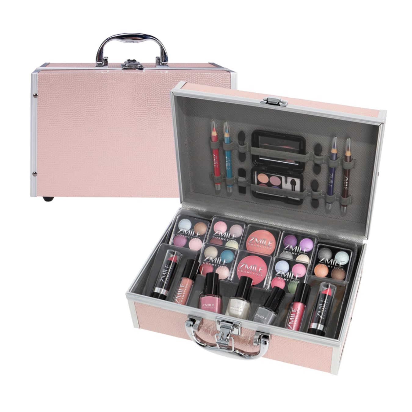 ZMILE COSMETICS EYE-CATCHER Rose-Gold Cosmetic Case Vegan Cosmetics with Make-Up - Make-Up Set for On the Go, for Traveling and as a Gift