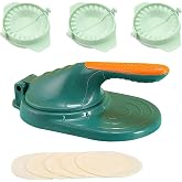 Dough Presser Dumpling Skin Maker with 3Pcs Dumpling Press Molds | Manual Press, Chinese Dumplings Skin Tool, Wrapper Presser, For Making Pie Ravioli Empanadas Sugar Pancakes