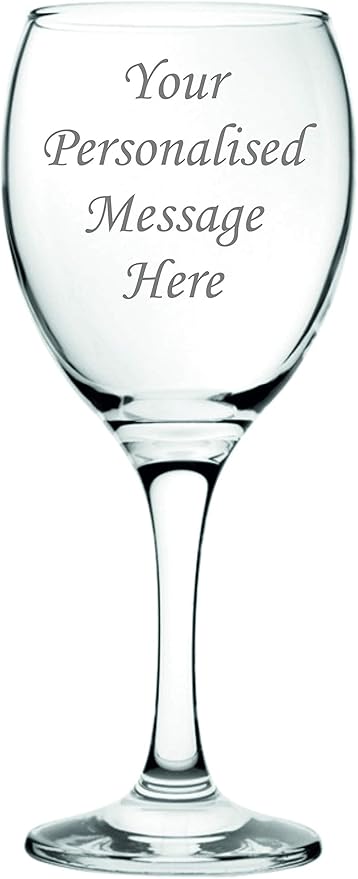 Copa de vino personalizable de 240 ml en caja de regalo con forro de seda: Amazon.es: Hogar