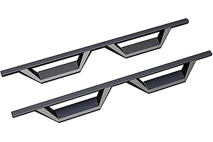 U-Guard Textured Black Drop Step Nerf Bars | Heavy-Duty Steel Side Steps with Non-Slip Pads | Bolt-On, No Drill Installation 