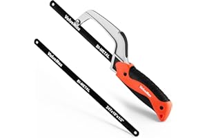 ValueMax Hacksaw, Mini Metal Saw Tool with Extra 1 Piece Bi-Metal 10 Inch Blade, Aluminum Small Hack Saw Cutter for Wood, PVC, Iron, Copper