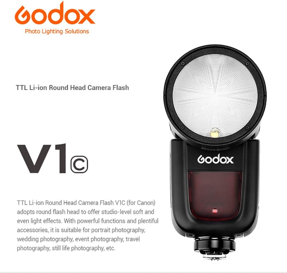 Godox V1C Flash for Canon TTL 2.4G Round Head Camera Flash Speedlite