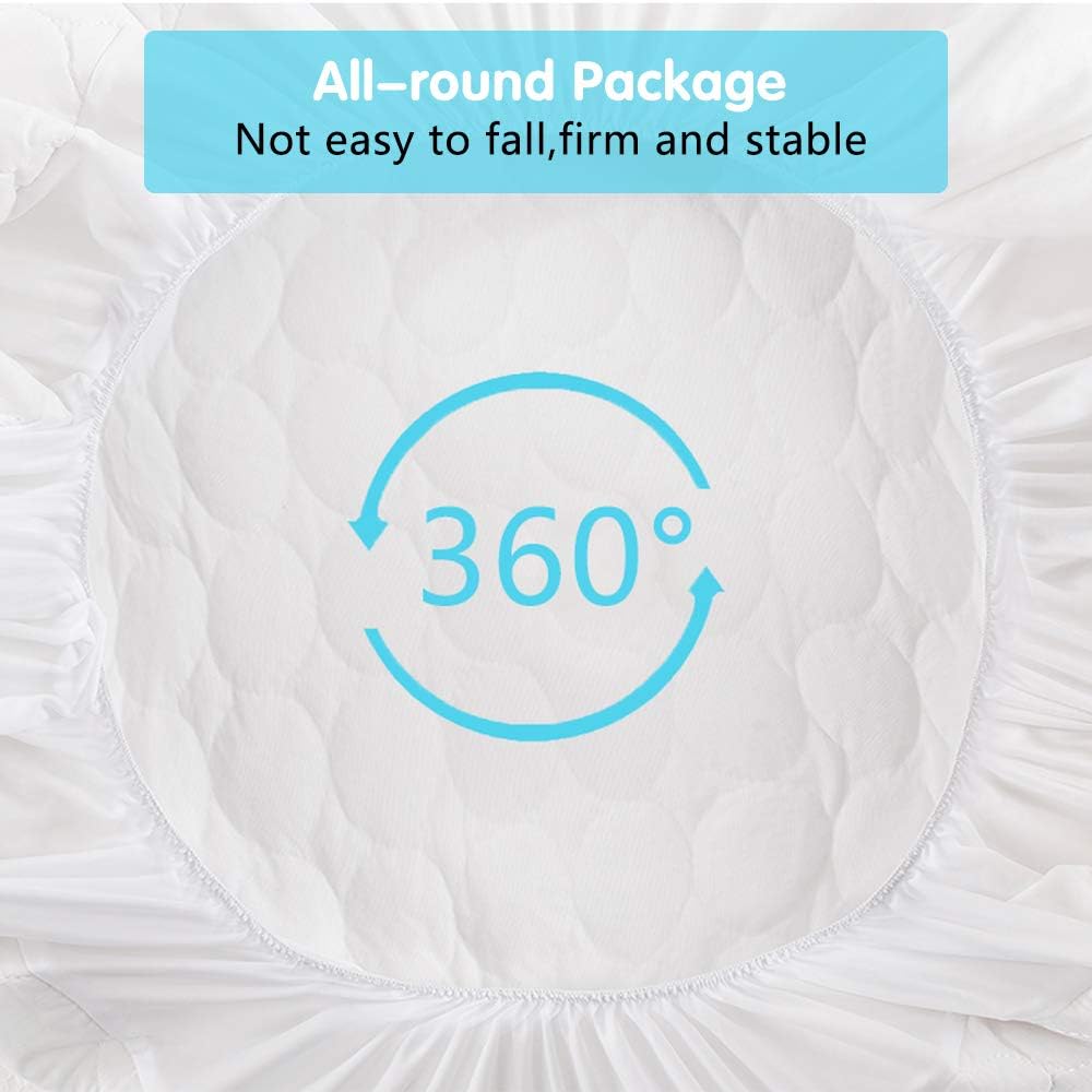 Bamuho Crib Mattress Cotton Pad/Protector,Quilted Waterproof with Highly Absorbent, Fitted for 52" × 28" Standard Crib Mattress: Home & Kitchen
