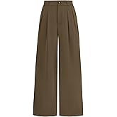 KIRUNDO Wide Leg Dress Pants for Women High Waisted Office Work Trousers Business Casual Slacks Button Flowy Palazzo Pant