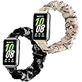 Scrunchie Bands for Samsung Galaxy Fit 3 Strap for Women,Replacement Watchband for Galaxy Fit 3 SM-R390 Fabric Elastic Soft Cloth Wristband