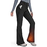 Moosehill Womens-Snow-Ski-Pants Water-Resistant Fleece Lined Warm Winter Hiking Thermal with 4 Zipper Pockets