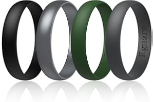 Egnaro Silicone Rings for Her, Rubber Wedding bands for Him, Breathable Engagement thin Unisex Design, Variety Multipack 1-7