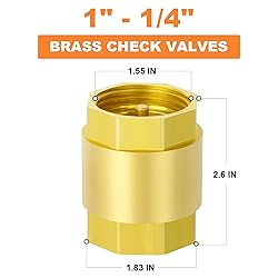 GASHER 1PCS Brass Check Valve 1-1/4" Female