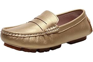 rismart Boys Girls Loafer Flats Slip-On Comfort School Casual Dress Shoes