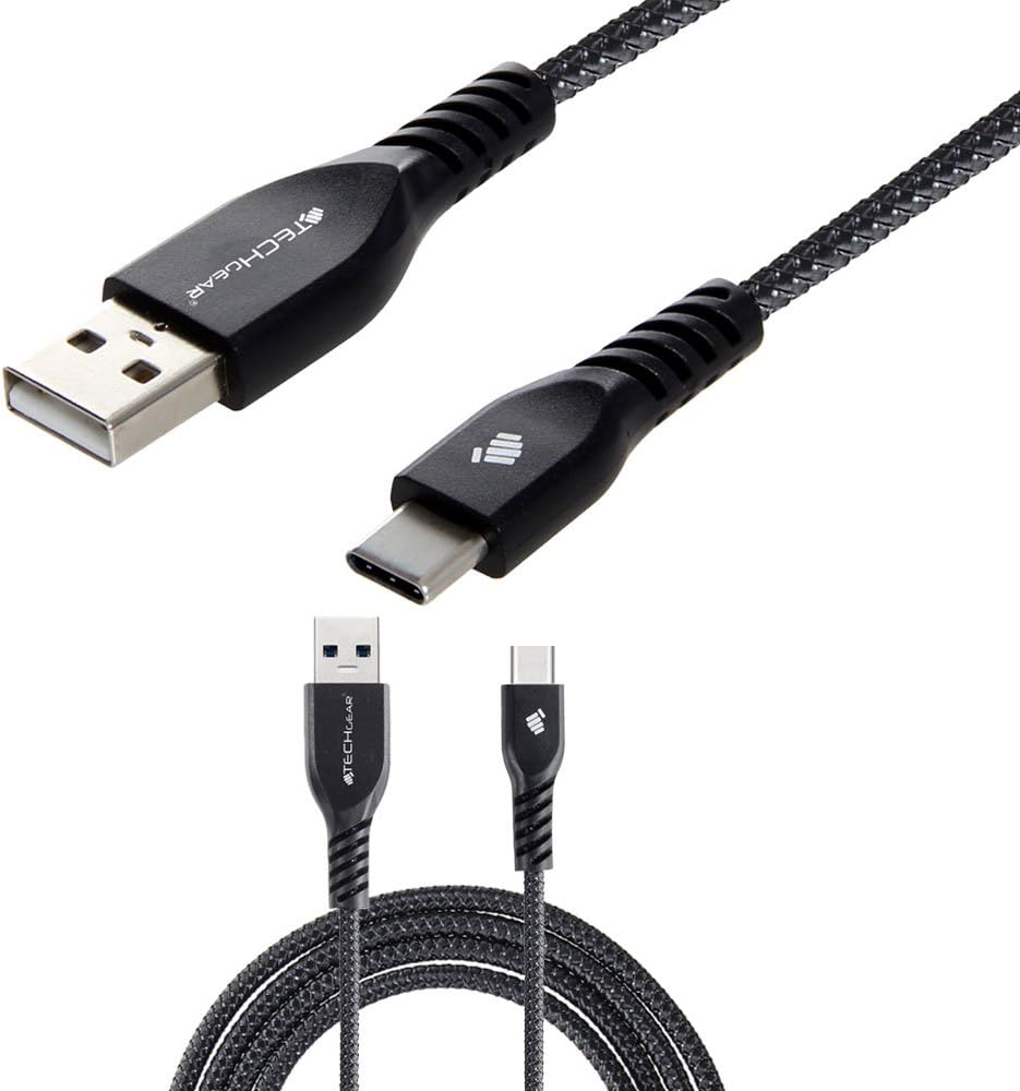 TECHGEAR High Durability Braided USB C Charging Data Cable (1m/3.3ft) for USB Type-C Compatible with iPad Pro 11" 12.9" 13" 2025-2018