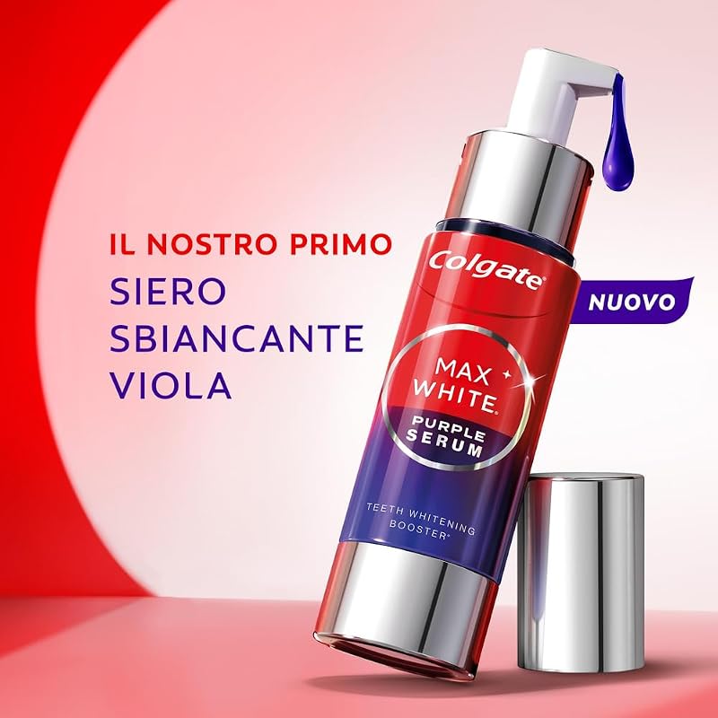 Max White Purple Serum 40ml, Booster Sbiancante Denti istantaneo, Sbianca istantaneamente, Formula a doppia azione per denti bianchi, tecnologia correzione immediata del colore