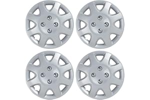 BDK Silver Hubcaps Wheel Covers for Honda Civic 1998-2002 (14 inch) – Four (4) Pieces Corrosion-Free & Sturdy – Full Heat & Impact Resistant Grade – Replacement 4-Pack